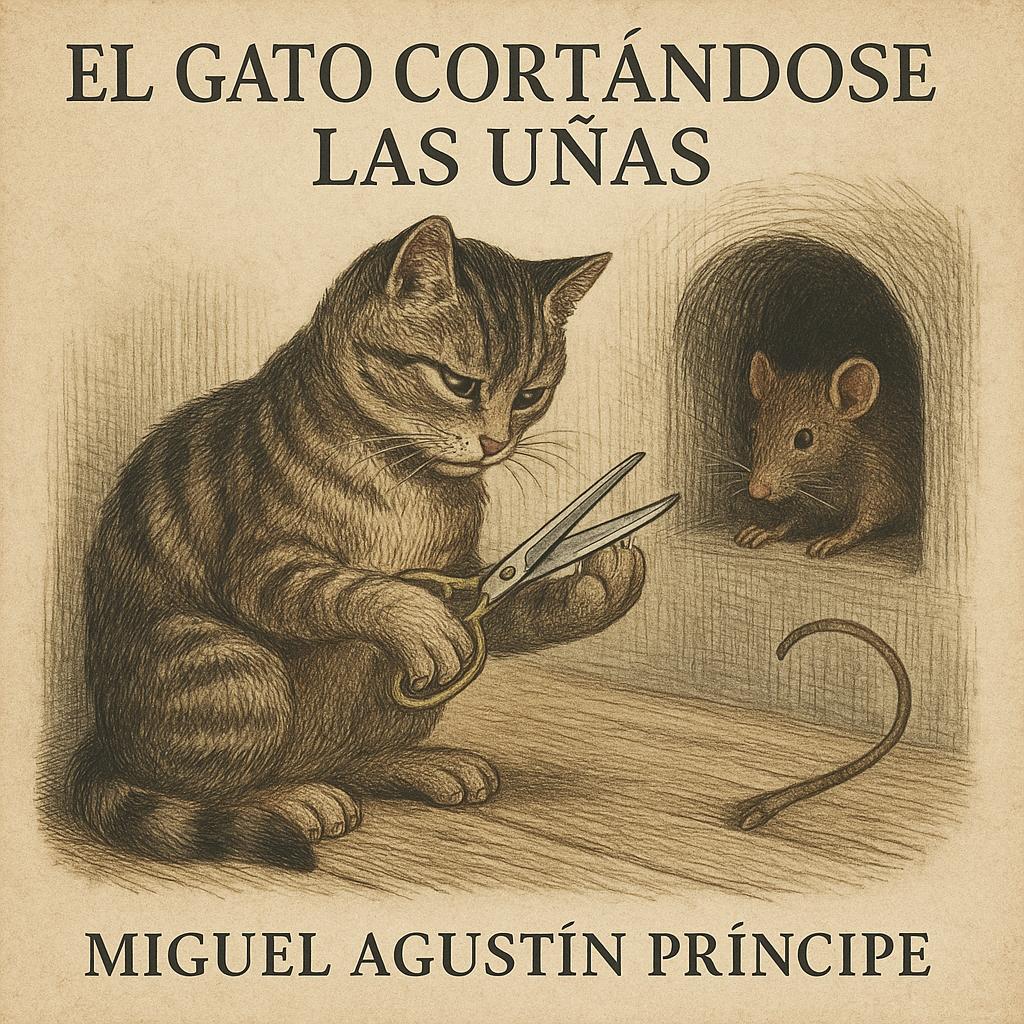 El gato cortándose las uñas